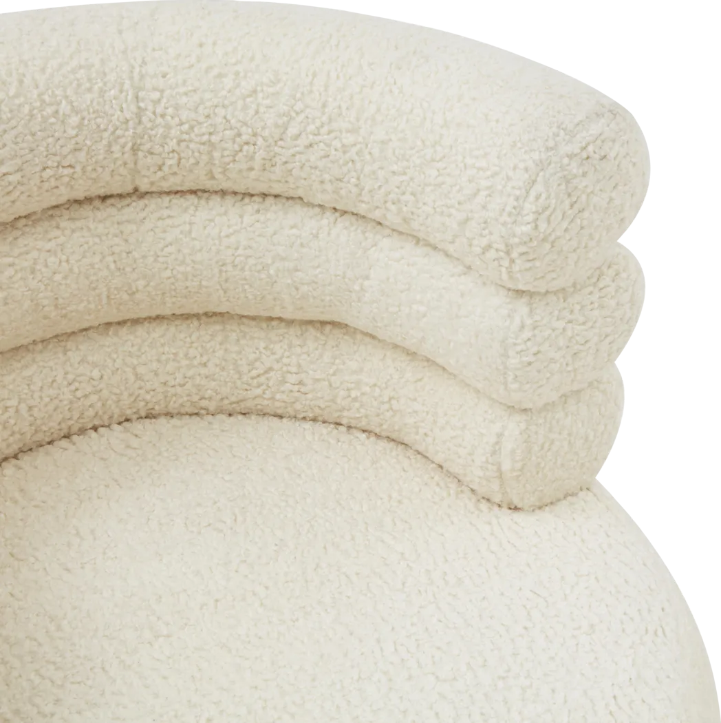 Retro Nest Cream Swivel Chair - Thumbnail - Image 5