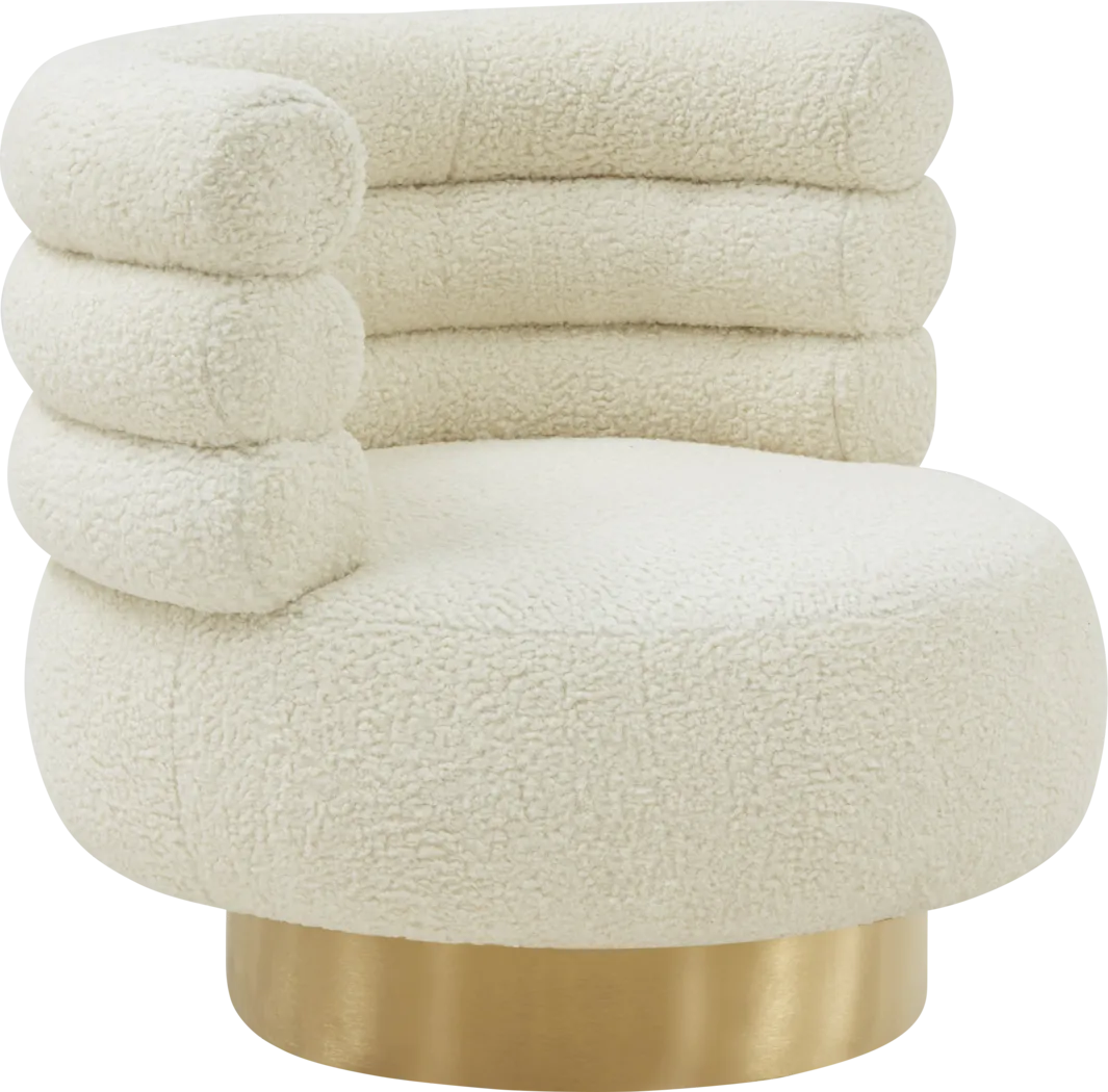 Retro Nest Cream Swivel Chair - Thumbnail - Image 1
