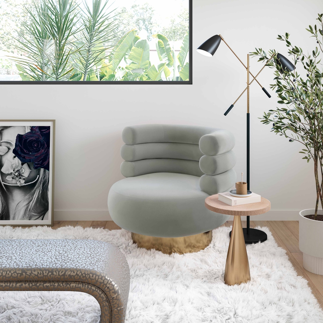 Retro Nest Gray Swivel Chair - Thumbnail - Image 6