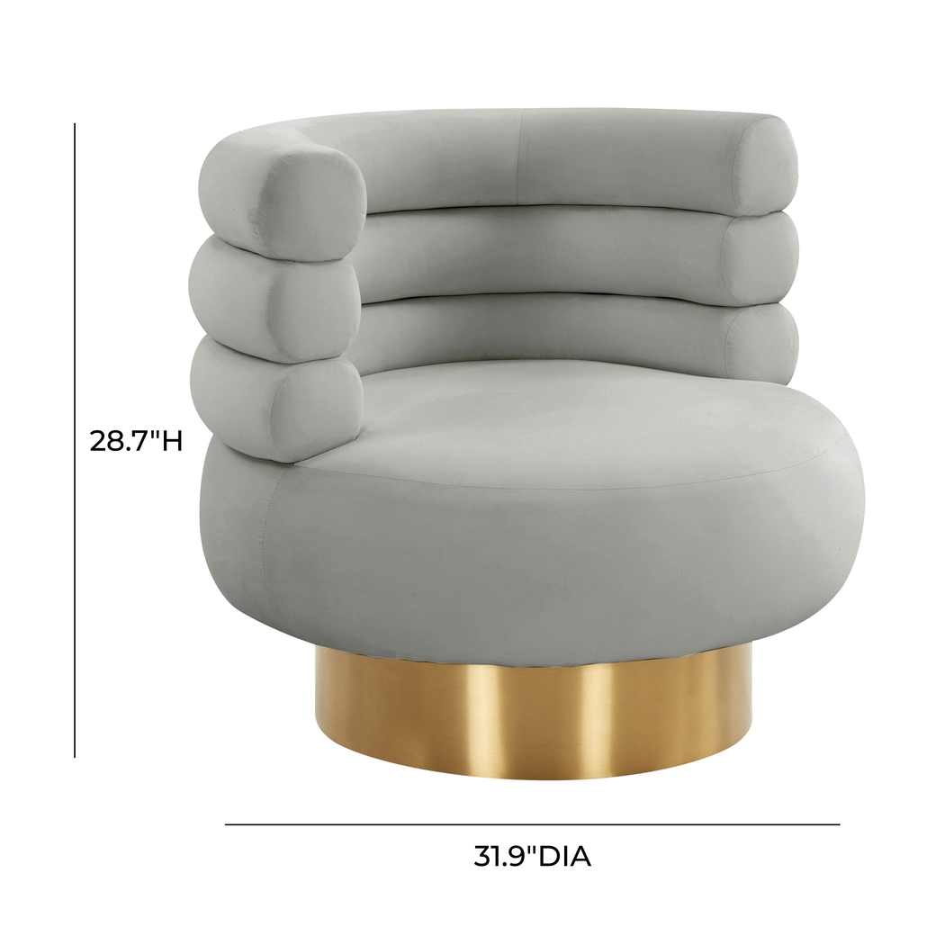 Retro Nest Gray Swivel Chair - Thumbnail - Image 7