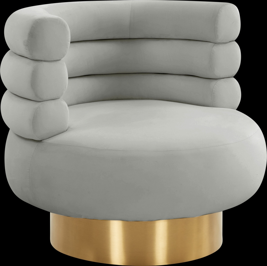 Retro Nest Gray Swivel Chair - Thumbnail - Image 1