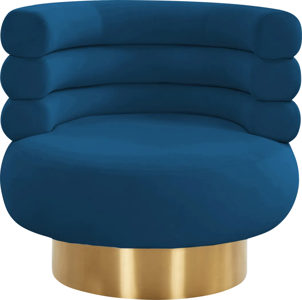 Retro Nest Navy Swivel Chair - Thumbnail - Image 2