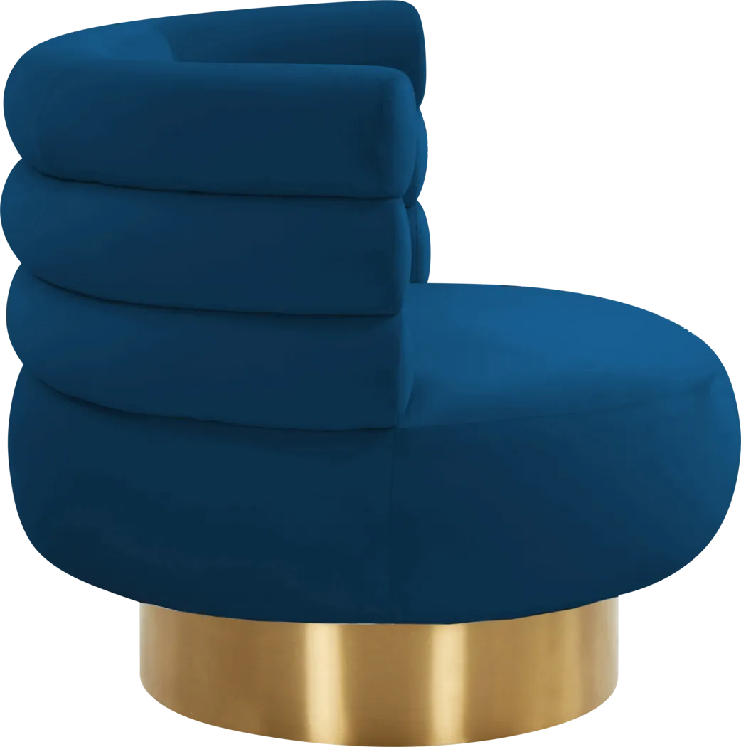 Retro Nest Navy Swivel Chair - Thumbnail - Image 3