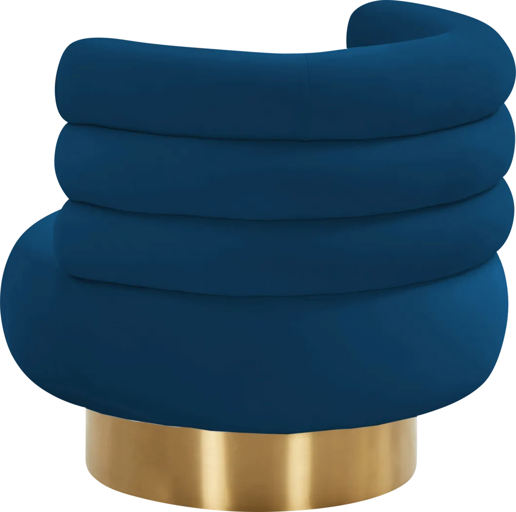 Retro Nest Navy Swivel Chair - Thumbnail - Image 4