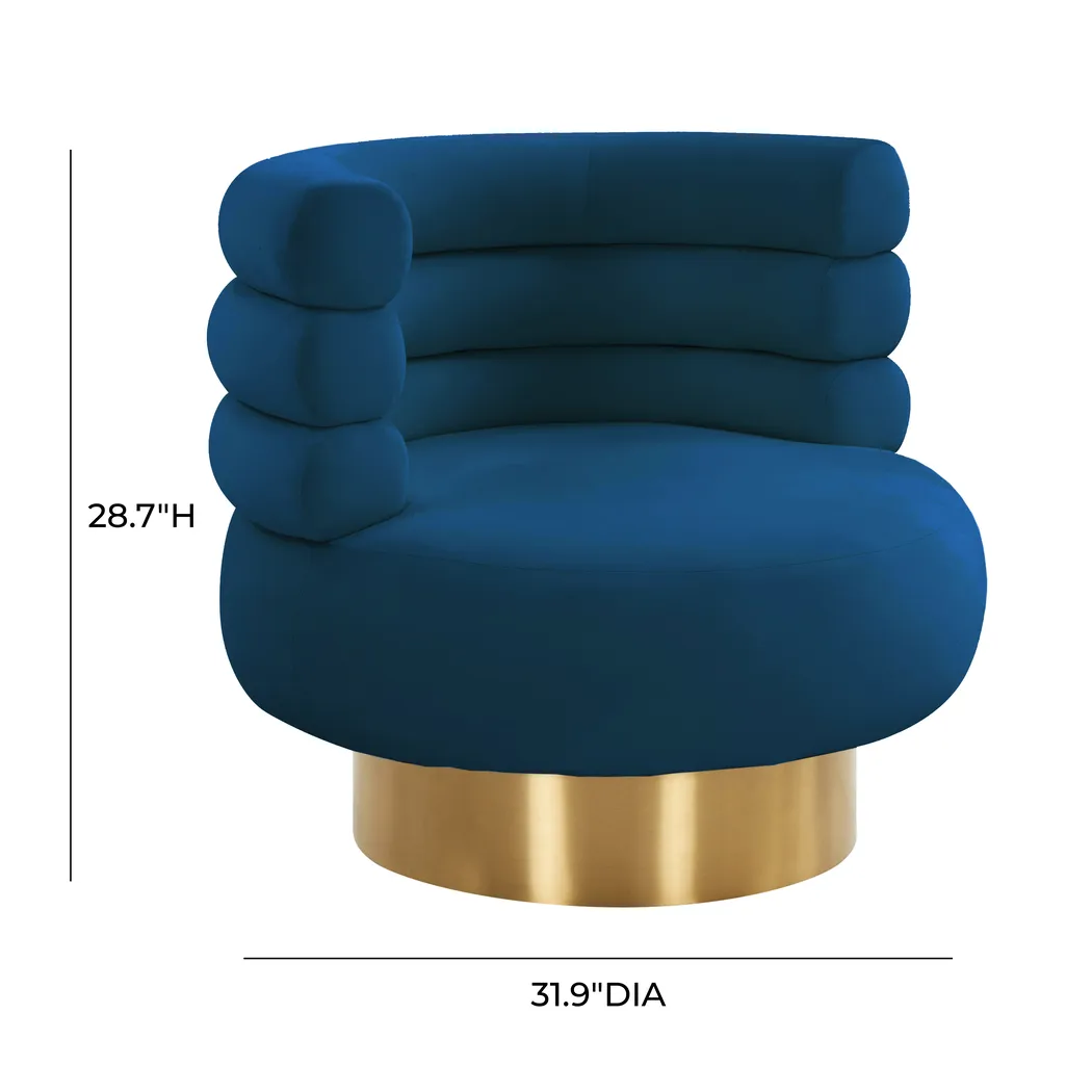 Retro Nest Navy Swivel Chair - Thumbnail - Image 7