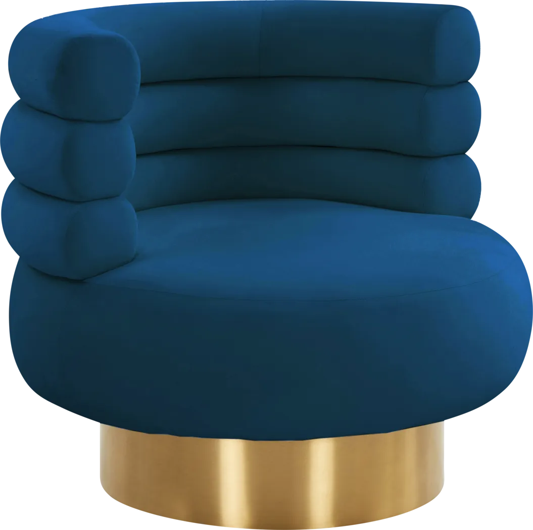 Retro Nest Navy Swivel Chair - Thumbnail - Image 1