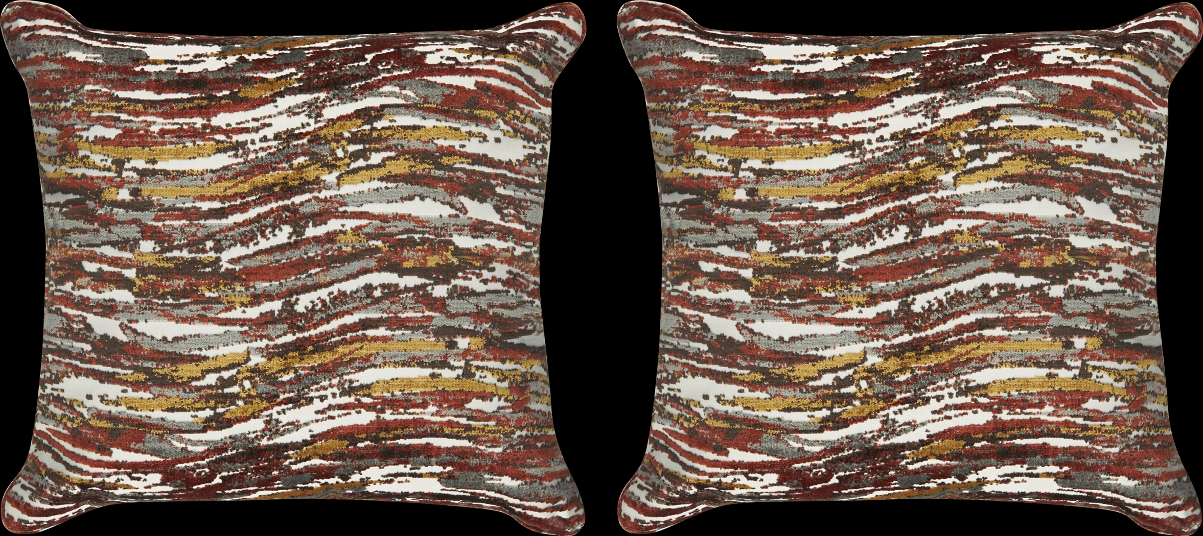 Retro Wave Caramel Pillow, Set of Two - Thumbnail - Image 1