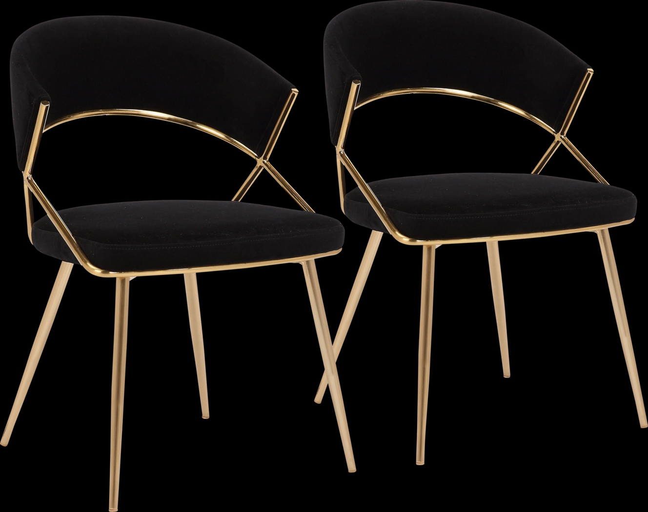 Reverrend Black Side Chair, Set of 2 - Thumbnail - Image 1