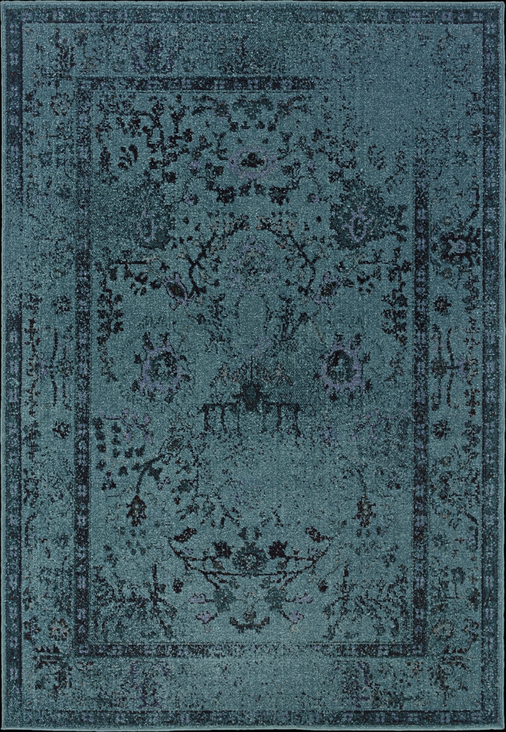 Revival 5'3 x 7'6 Teal Rug - Thumbnail - Image 1