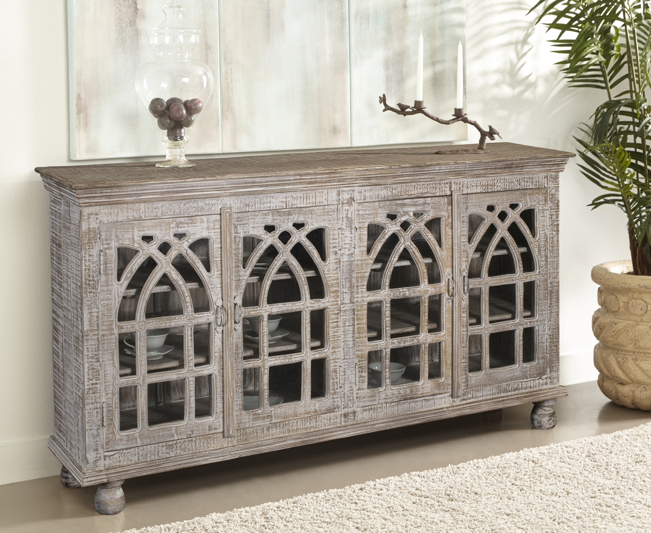 Rexdale Beige Credenza - Thumbnail - Image 4