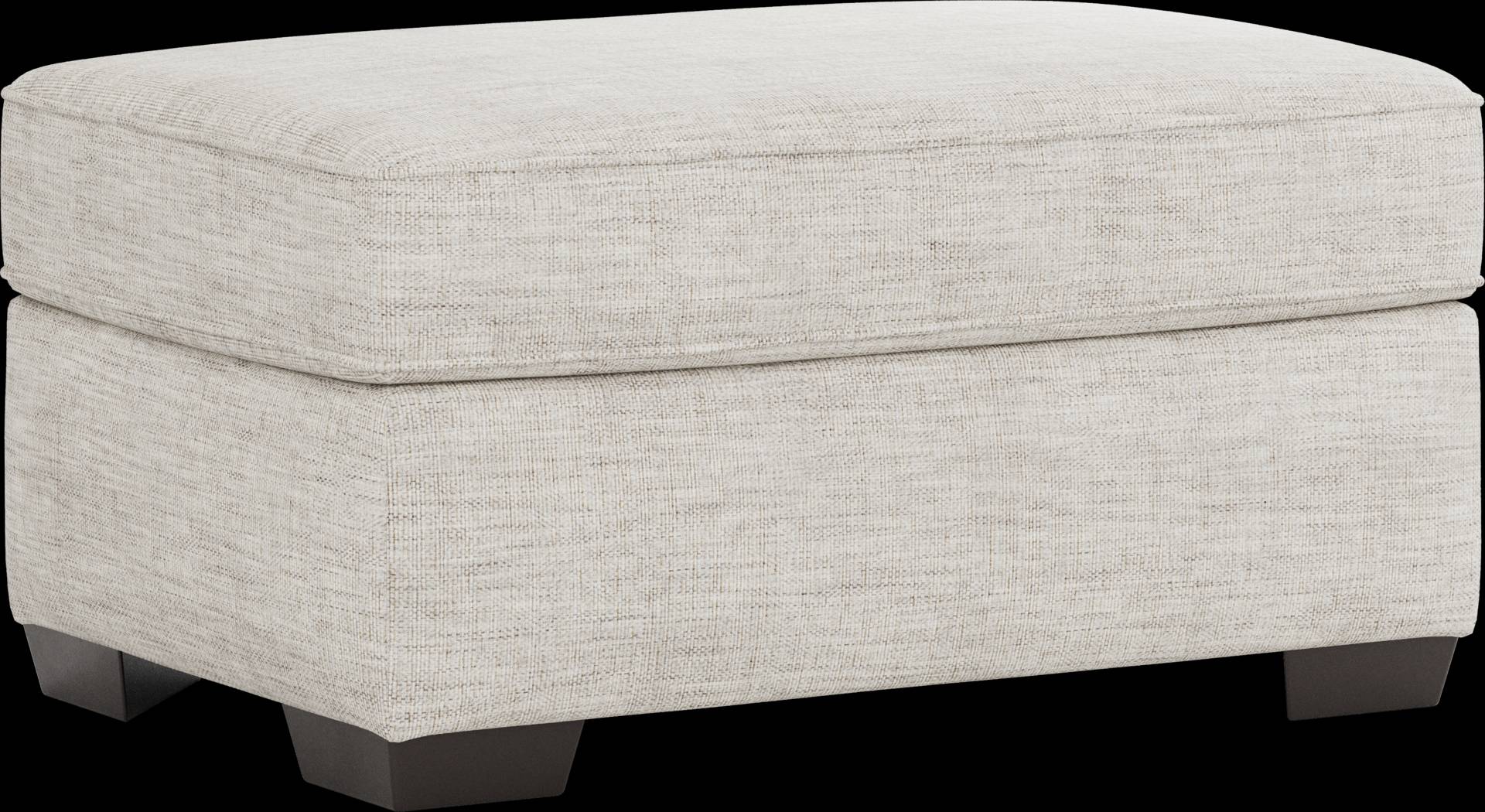 Reyna Point Ivory Ottoman - Thumbnail - Image 1
