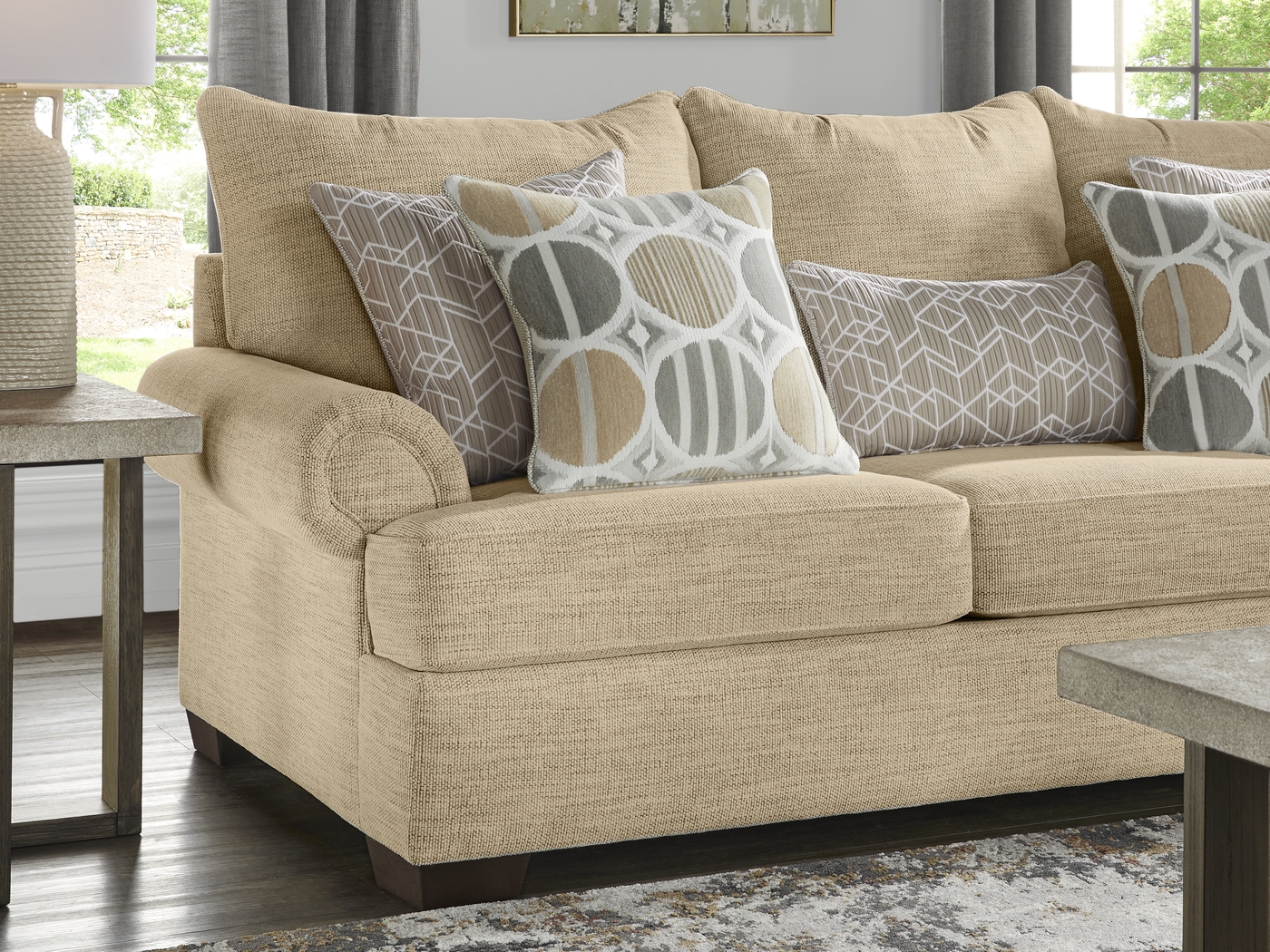 Reyna Point Tan 7 Pc Living Room with Sleeper Sofa - Thumbnail - Image 6