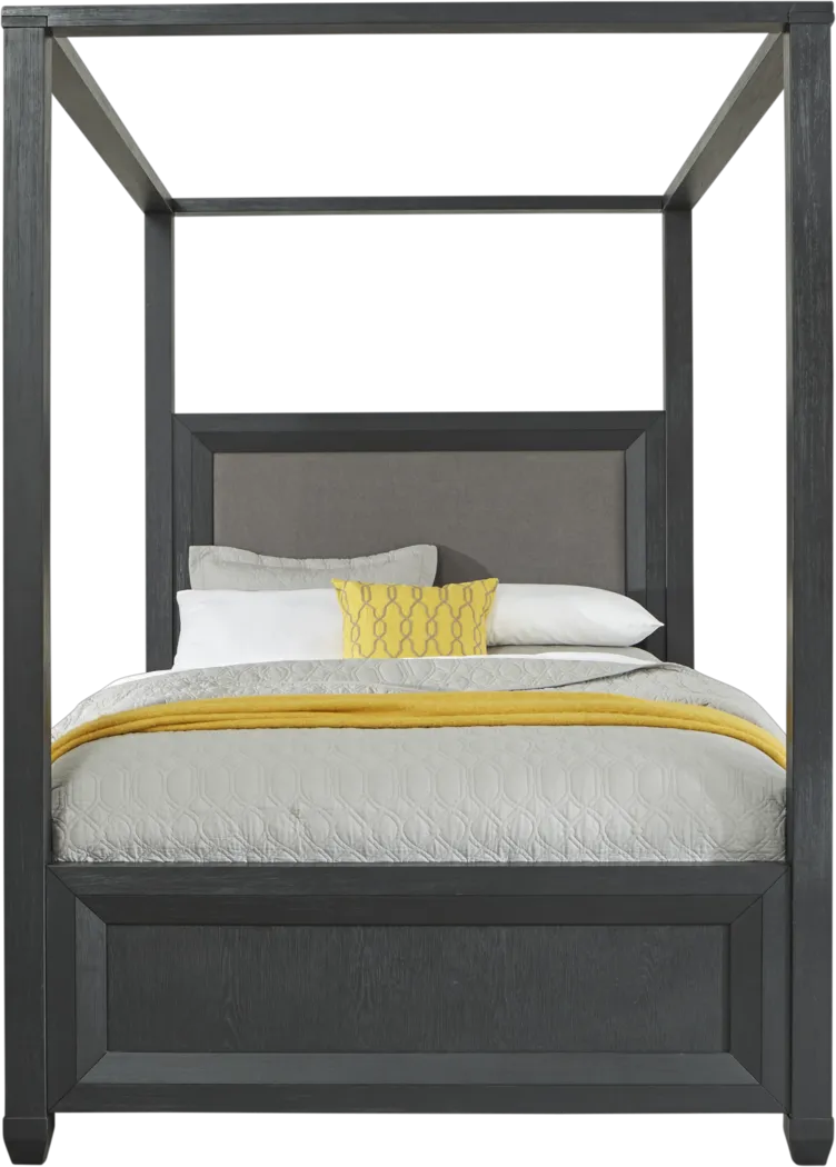 Reynoldstown Charcoal 4 Pc Queen Canopy Bed - Thumbnail - Image 1