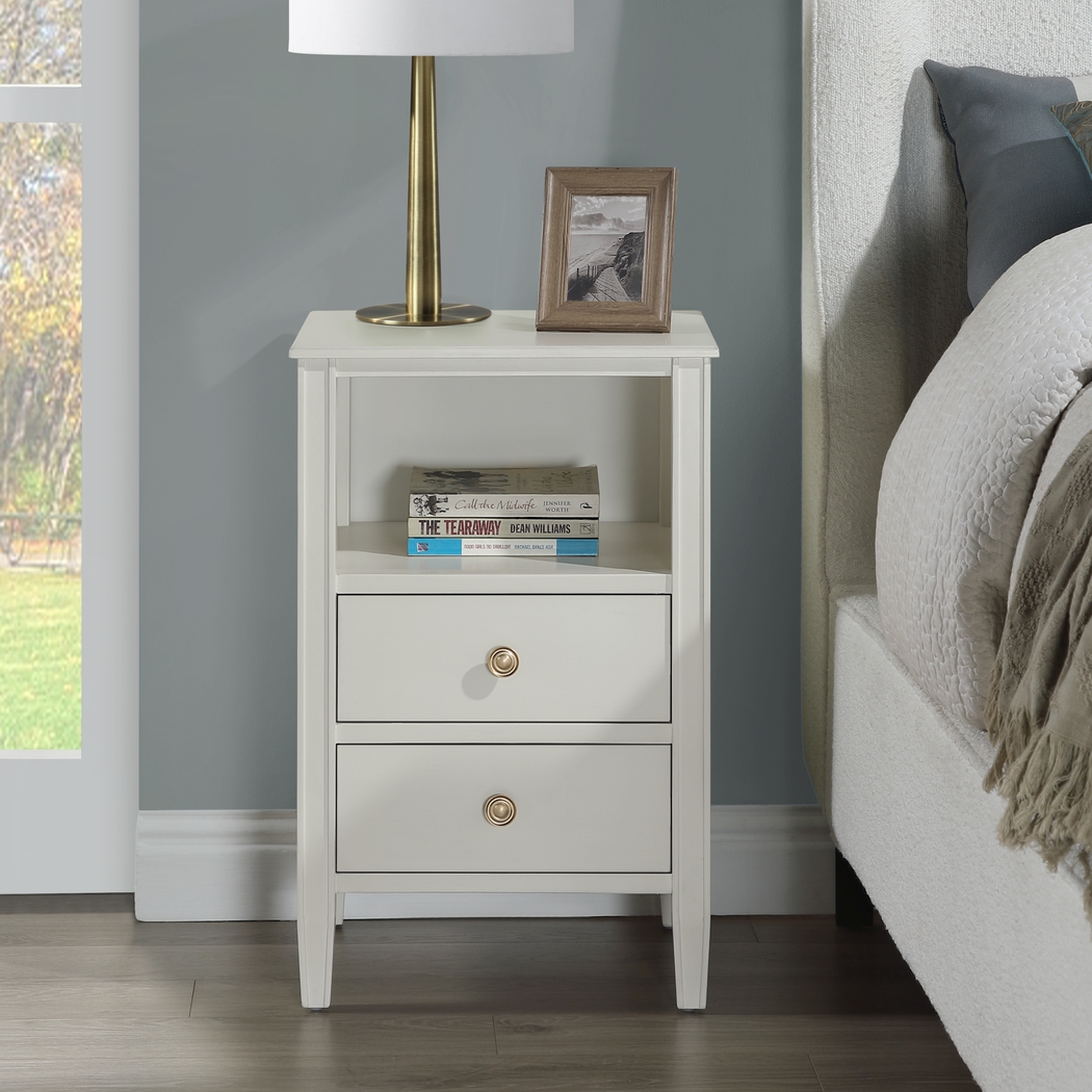 Rhad White Nightstand - Thumbnail - Image 2