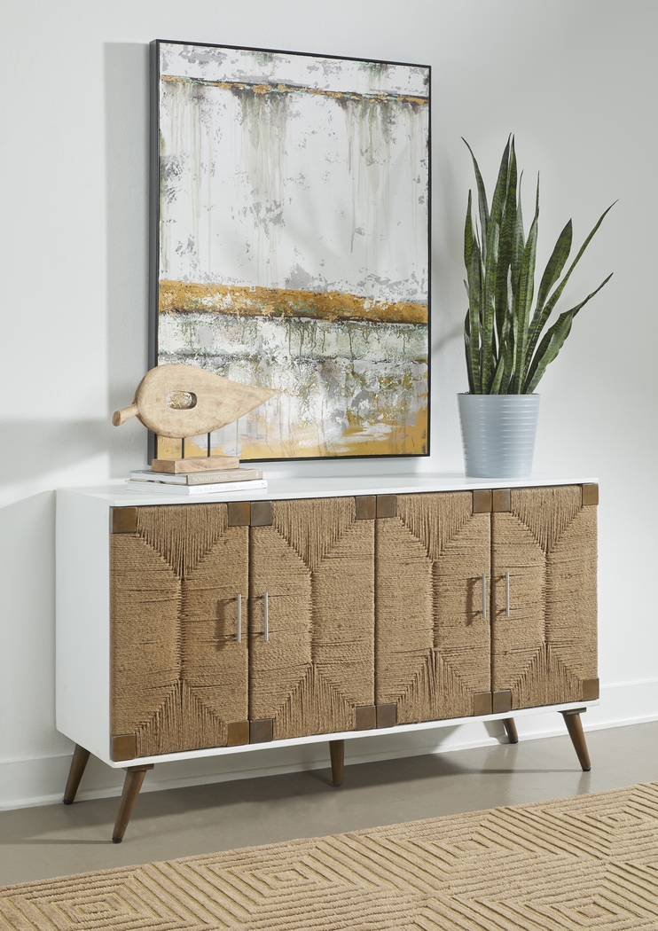Rhealand White Credenza - Thumbnail - Image 2
