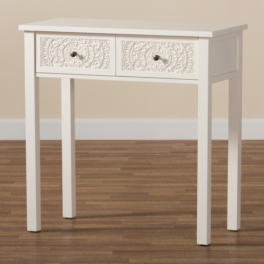 Rhodesa White Sofa Table - Thumbnail - Image 9