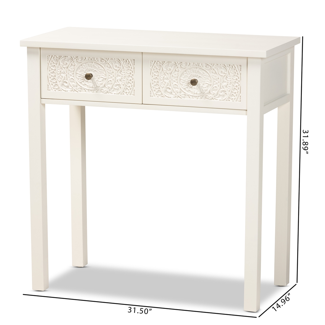 Rhodesa White Sofa Table - Thumbnail - Image 10