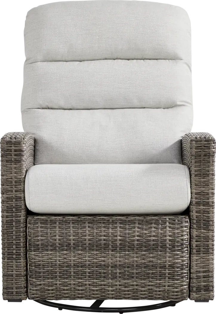 Ria Driftwood Outdoor Glider Recliner with Gray Cushions - Thumbnail - Image 2