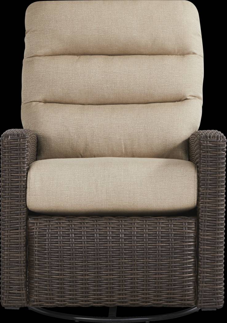 Ria Espresso Outdoor Glider Recliner with Beige Cushions - Thumbnail - Image 2