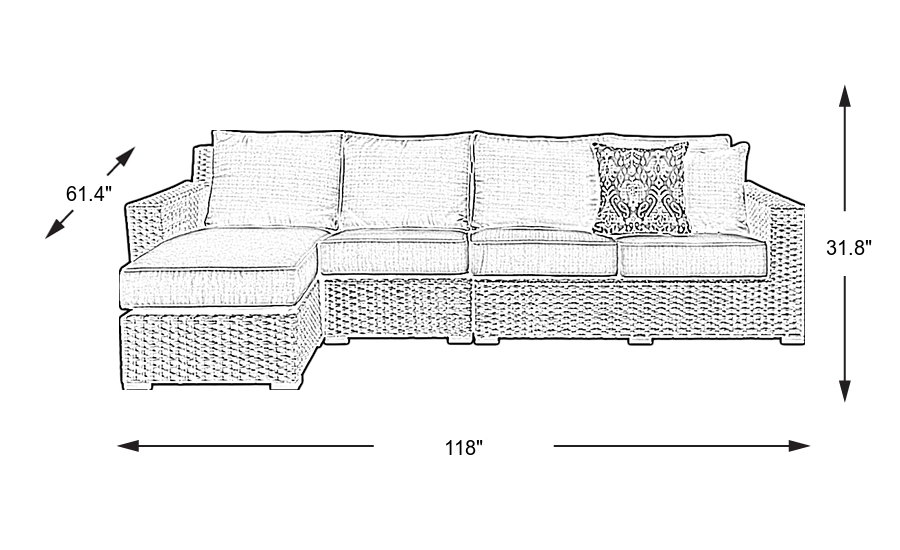 Dimension Image. Please refer to the Dimension Tab on this page for dimension details.