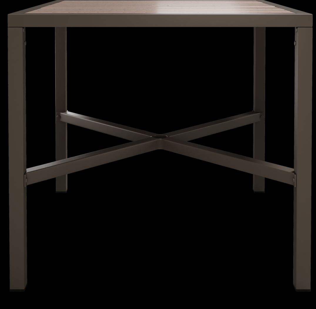 Rialto Brown 41 In. Square Bar Height Outdoor Dining Table - Thumbnail - Image 4