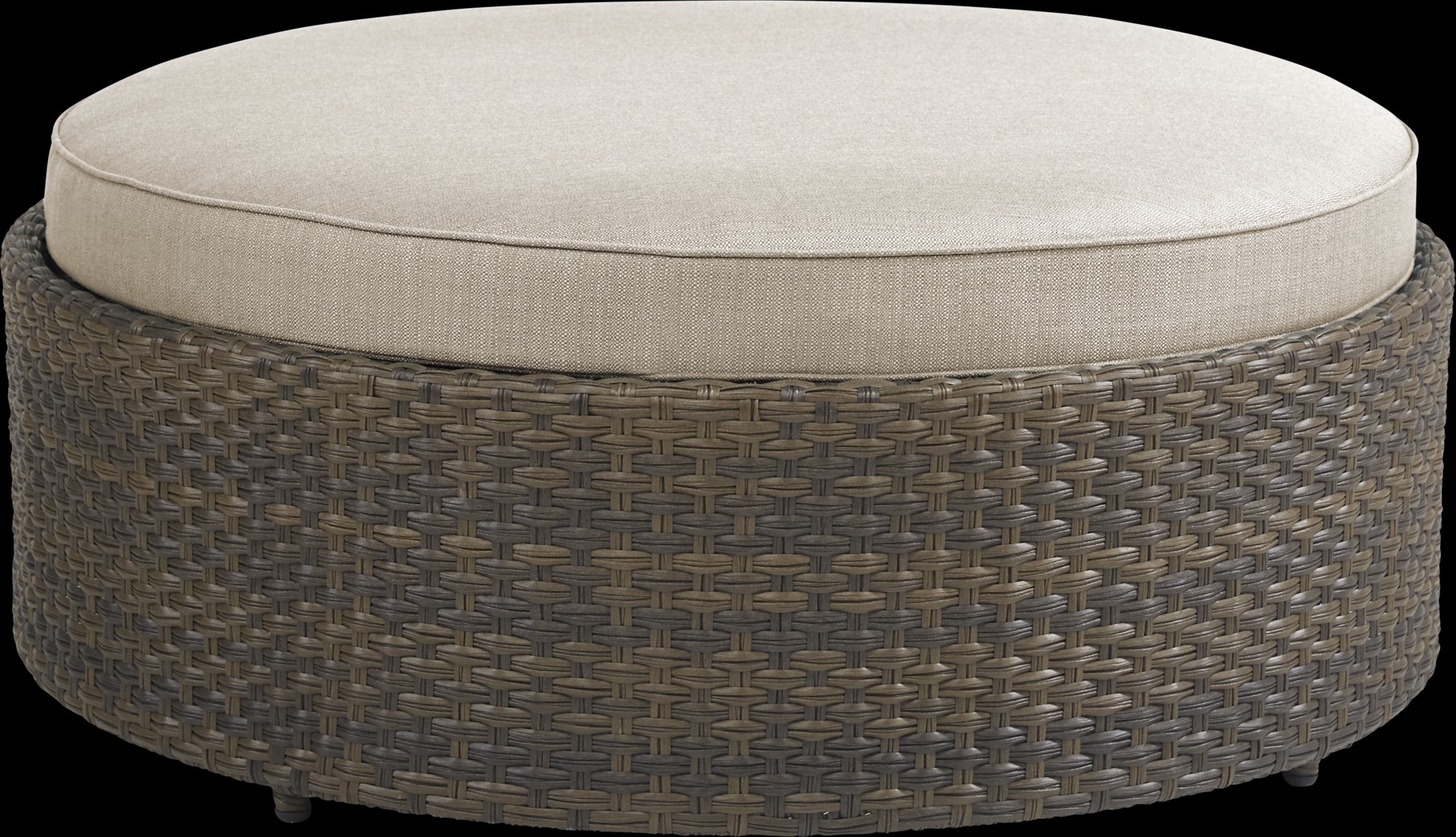 Rialto Brown 5 Pc Curved Outdoor Sectional with Putty Cushions - Thumbnail - Image 3