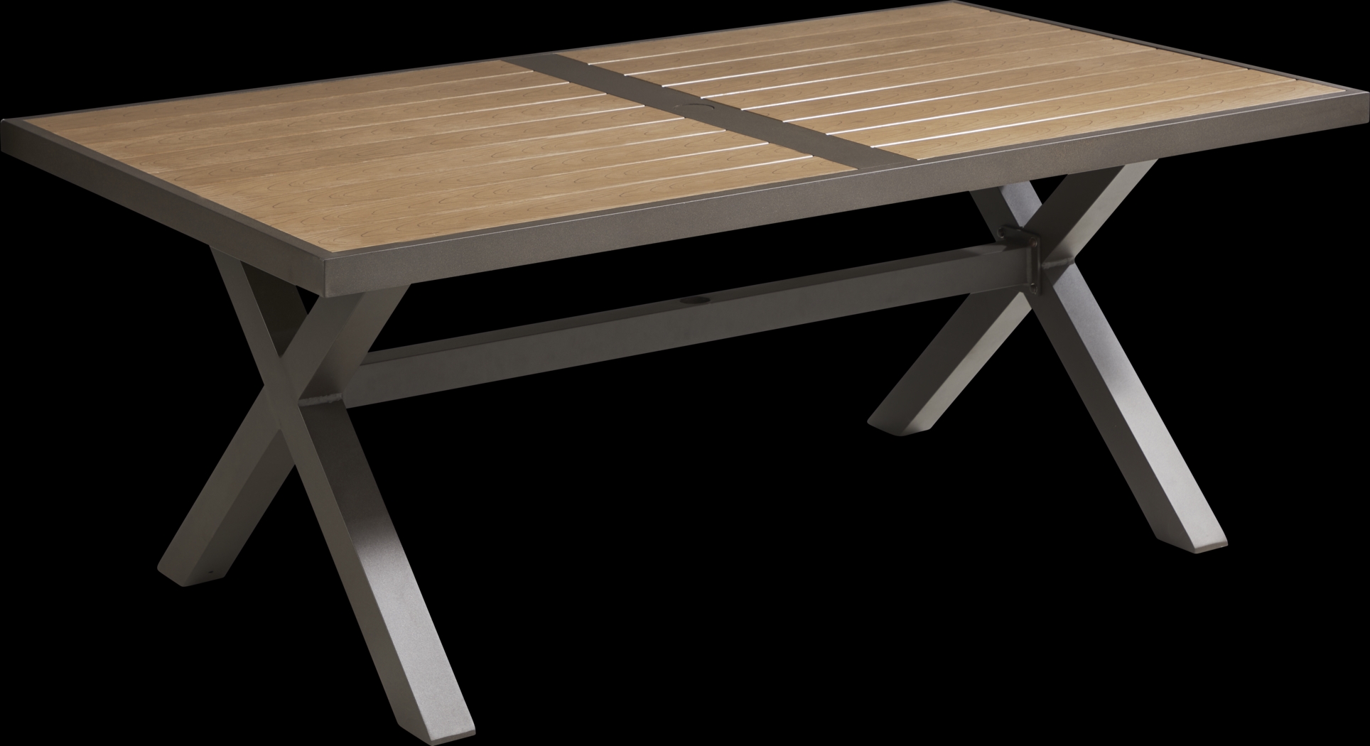 Rialto Brown 7 Pc 71 in. Rectangle Outdoor Dining Set with Putty Cushions - Thumbnail - Image 2