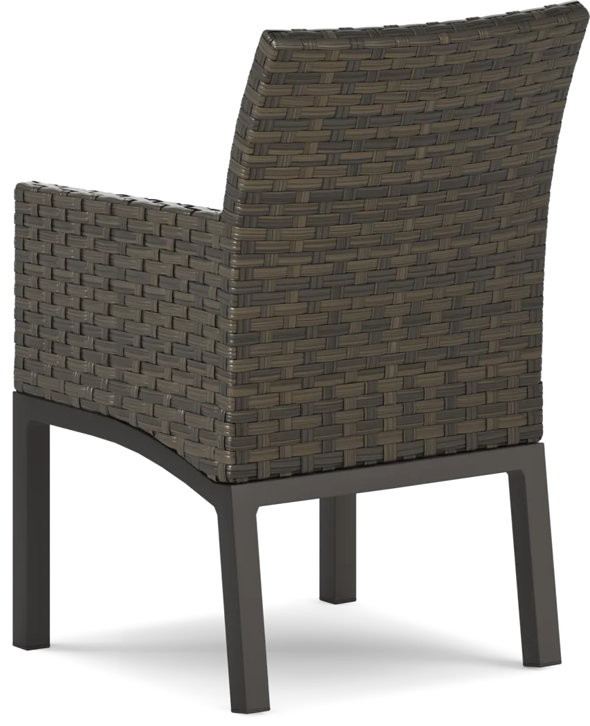 Rialto Brown Outdoor Arm Chair with Aqua Cushion - Thumbnail - Image 3