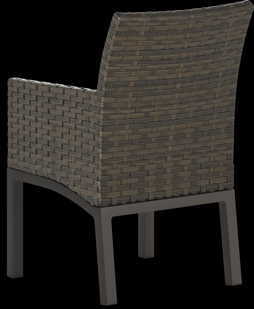 Rialto Brown Outdoor Arm Chair with Putty Cushion - Thumbnail - Image 2