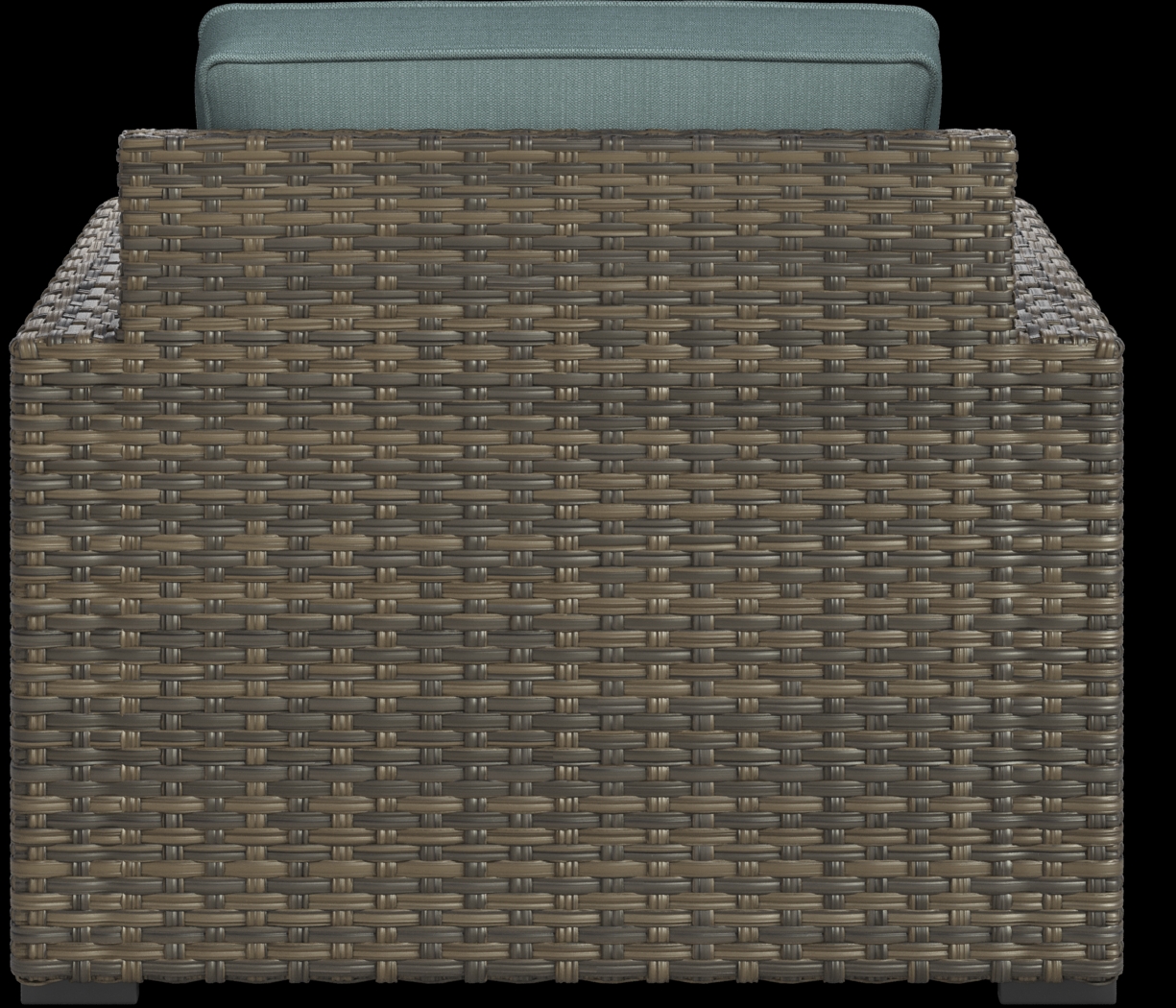 Rialto Brown Outdoor Chair with Aqua Cushions - Thumbnail - Image 4