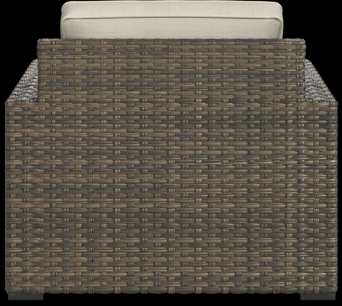 Rialto Brown Outdoor Chair with Putty Cushions - Thumbnail - Image 2