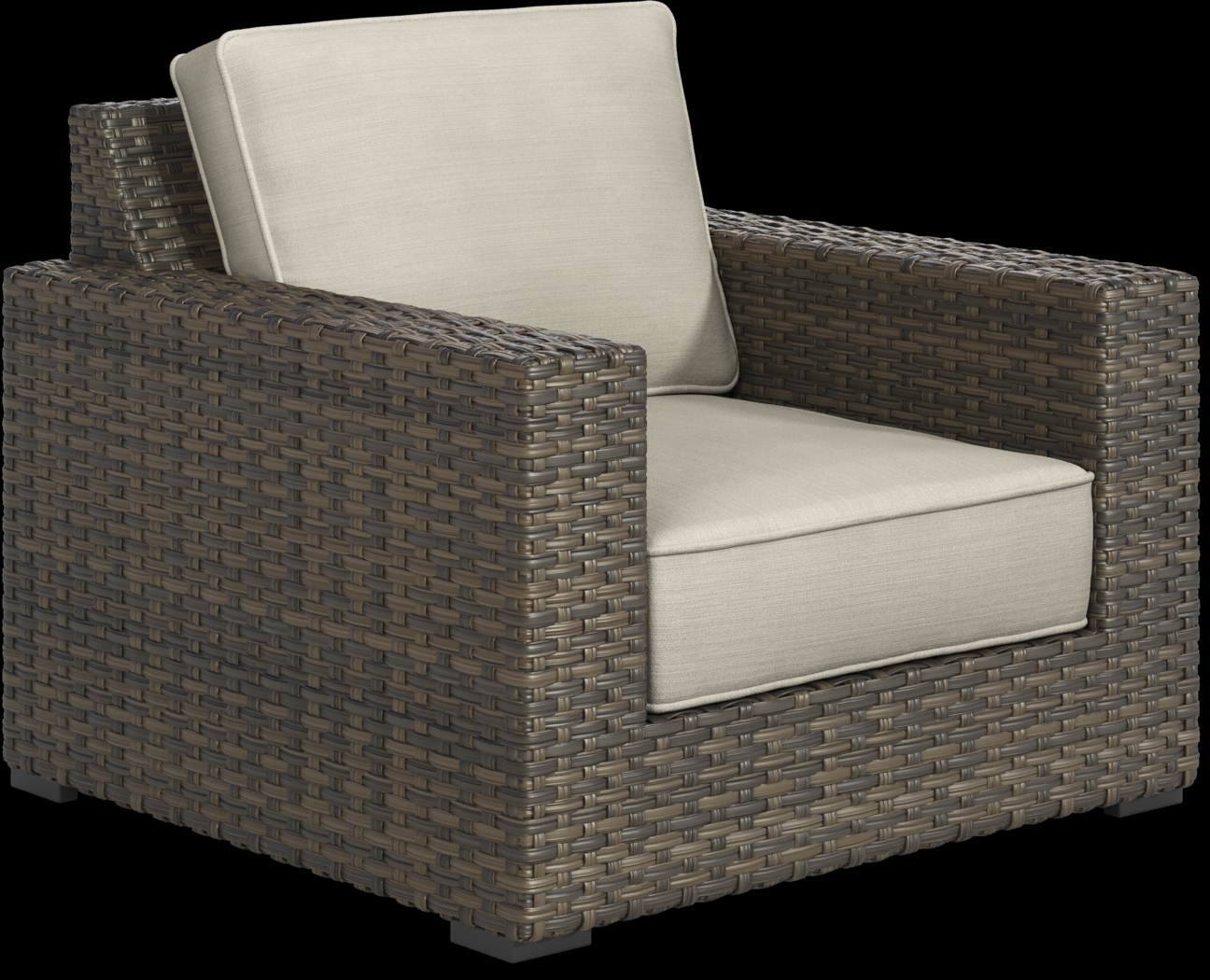 Rialto Brown Outdoor Chair with Putty Cushions - Thumbnail - Image 1