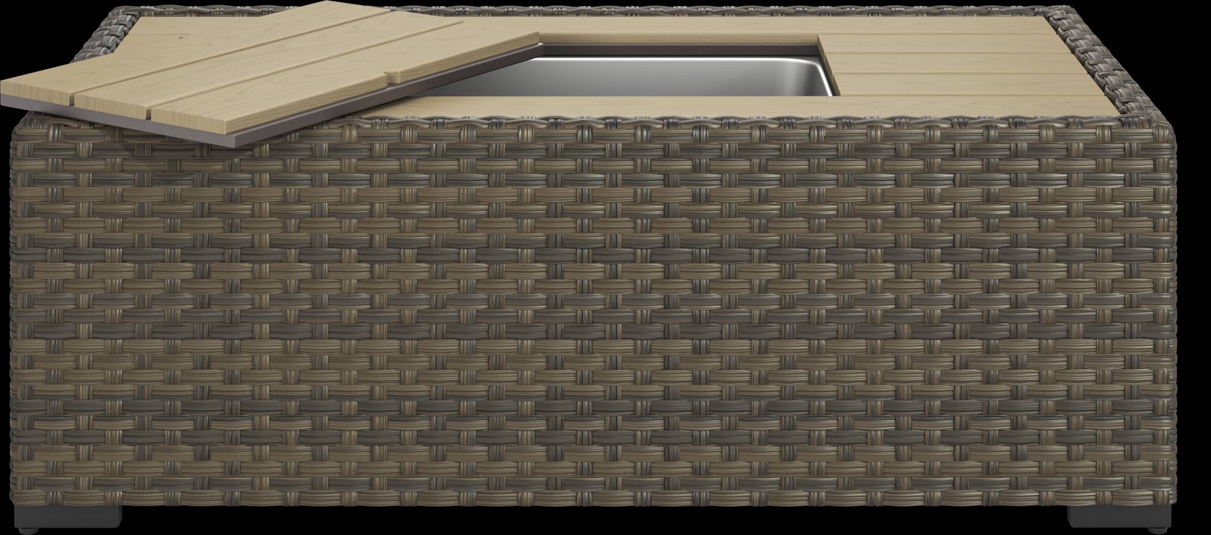 Rialto Brown Outdoor Cooler Cocktail Table - Thumbnail - Image 3