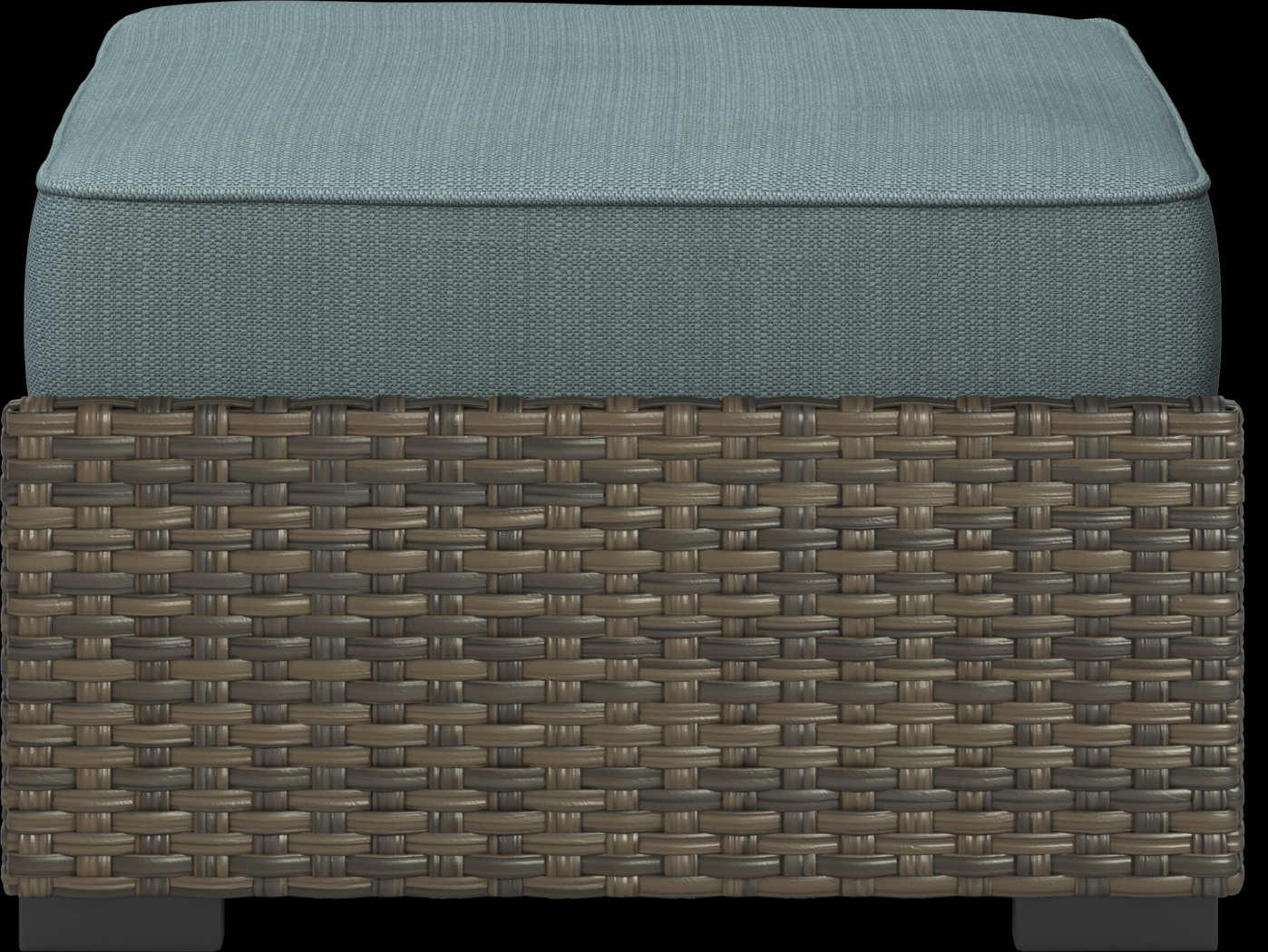 Rialto Brown Outdoor Ottoman with Aqua Cushion - Thumbnail - Image 3