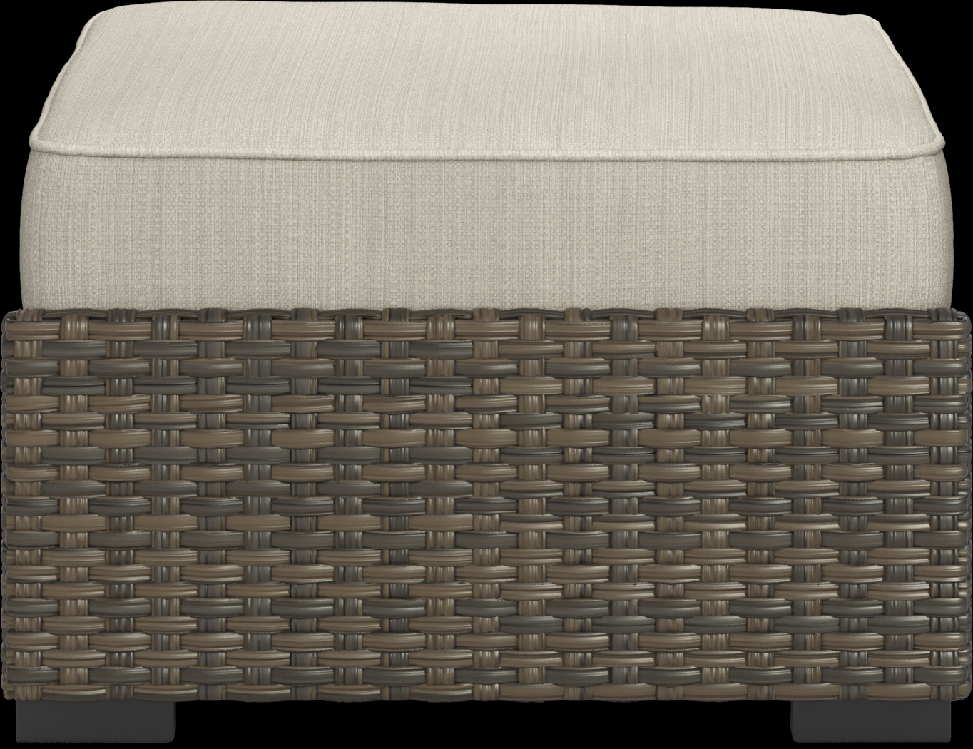 Rialto Brown Outdoor Ottoman with Putty Cushion - Thumbnail - Image 2