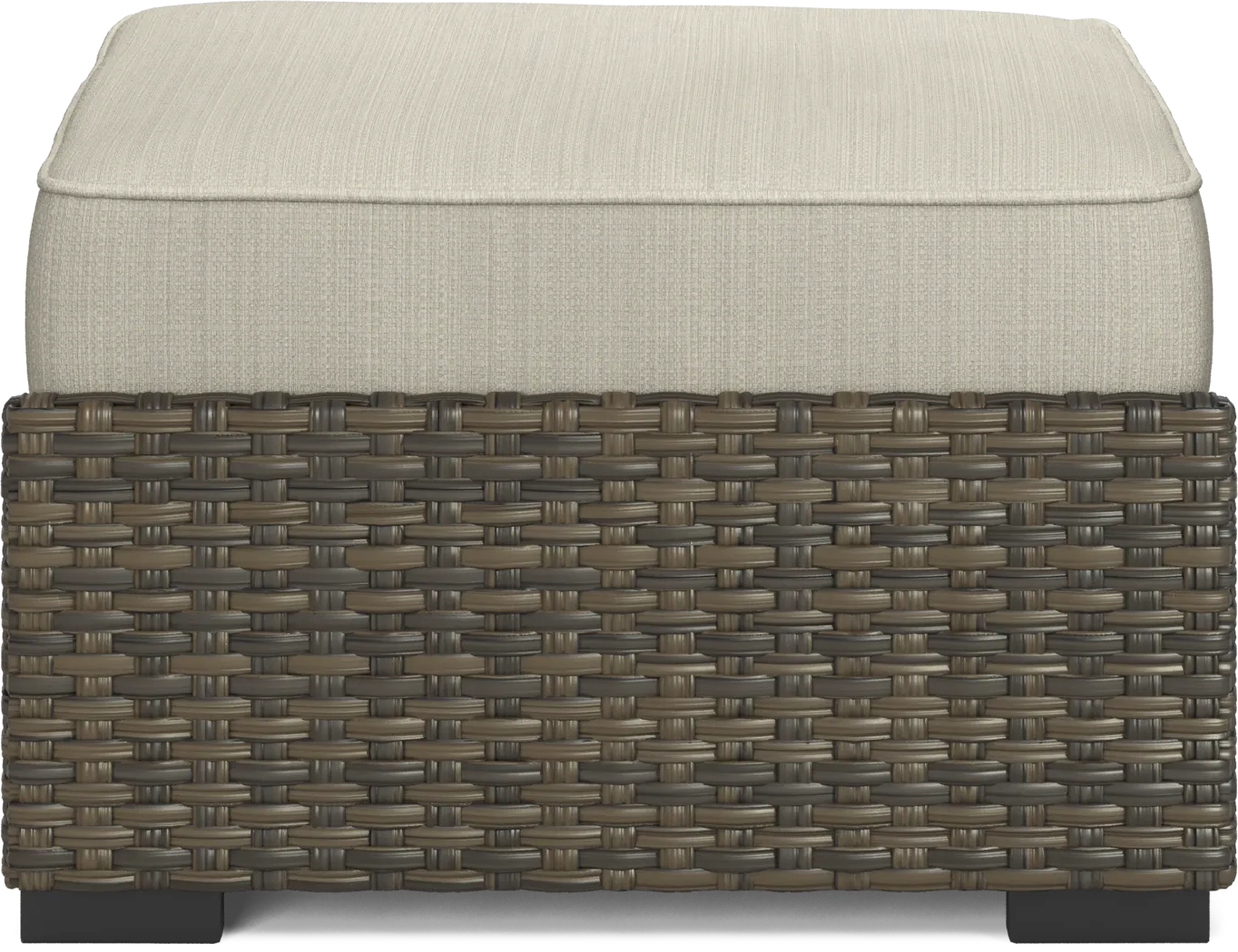 Rialto Brown Outdoor Ottoman with Putty Cushion - Thumbnail - Image 2