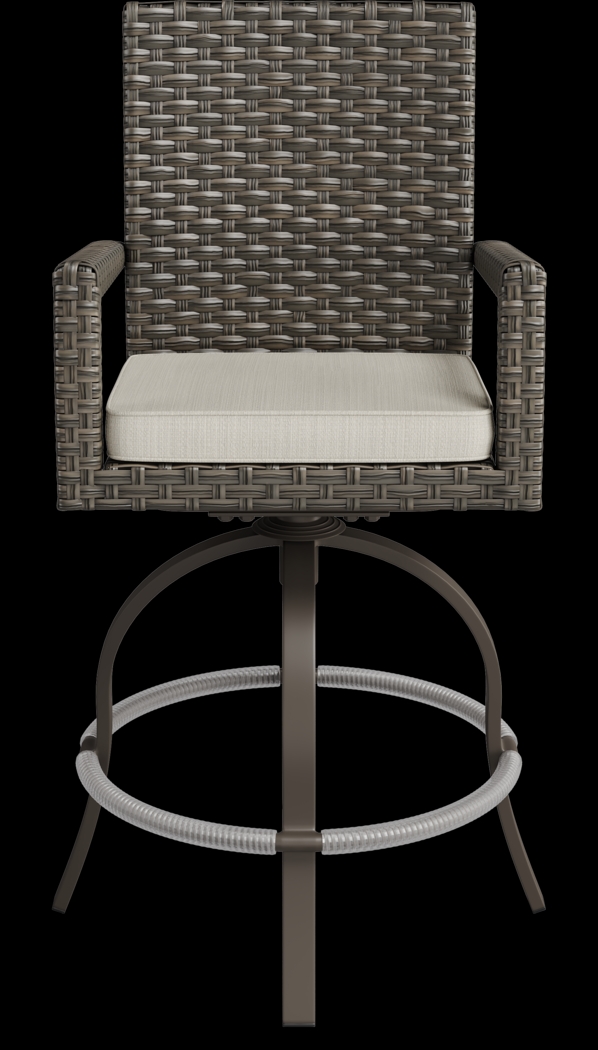 Rialto Brown 5 Pc Rectangle Outdoor Bar Height Dining Set with Putty Cushions - Thumbnail - Image 8