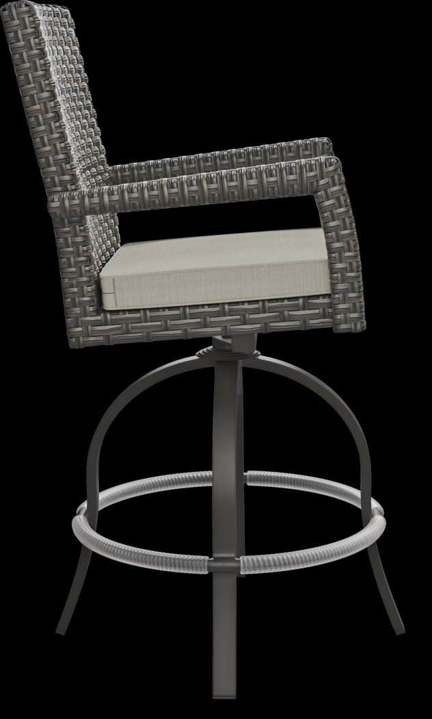 Rialto Brown 5 Pc Rectangle Outdoor Bar Height Dining Set with Putty Cushions - Thumbnail - Image 9