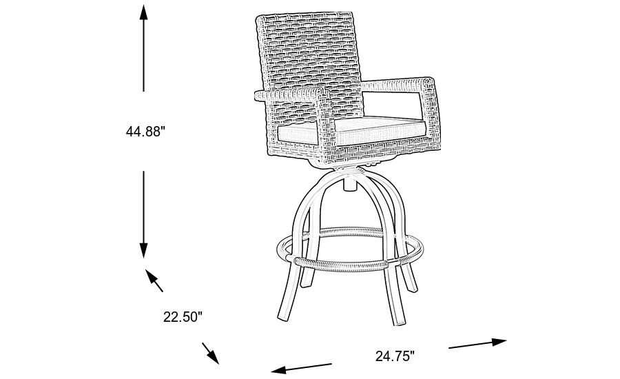 Dimension Image. Please refer to the Dimension Tab on this page for dimension details.