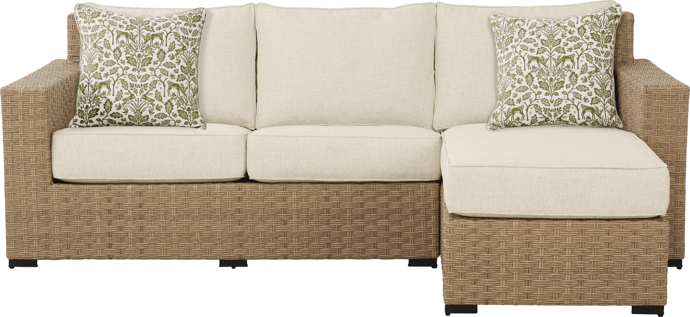Rialto II Natural 2 Pc Outdoor Sectional with Sand Cushions - Thumbnail - Image 1