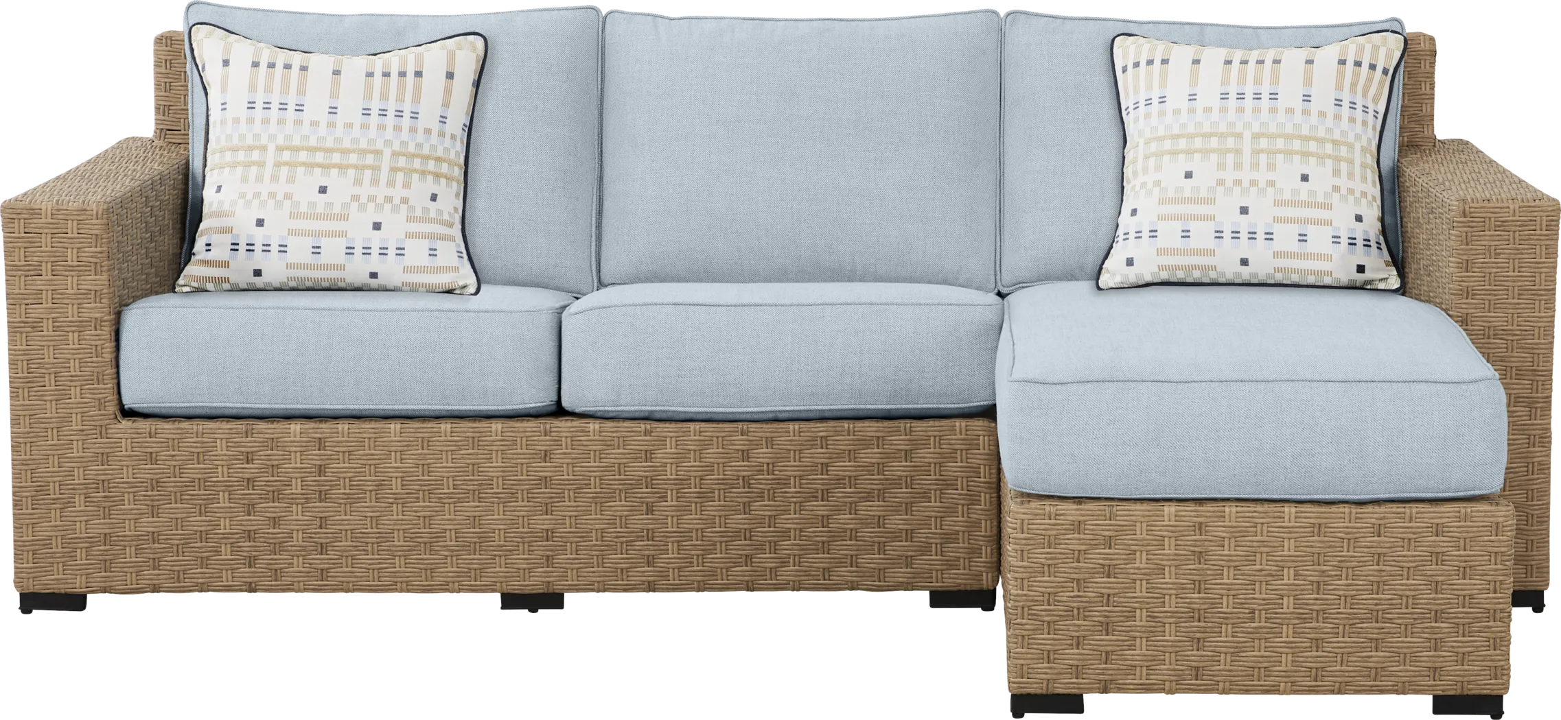 Rialto II Natural 2 Pc Outdoor Sectional with Sky Cushions - Thumbnail - Image 1