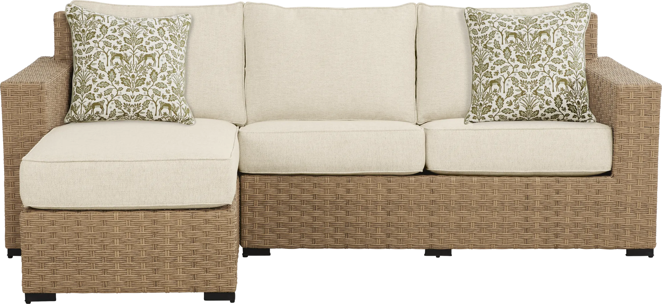Rialto II Natural 2 Pc Outdoor Sectional with Sand Cushions - Thumbnail - Image 1