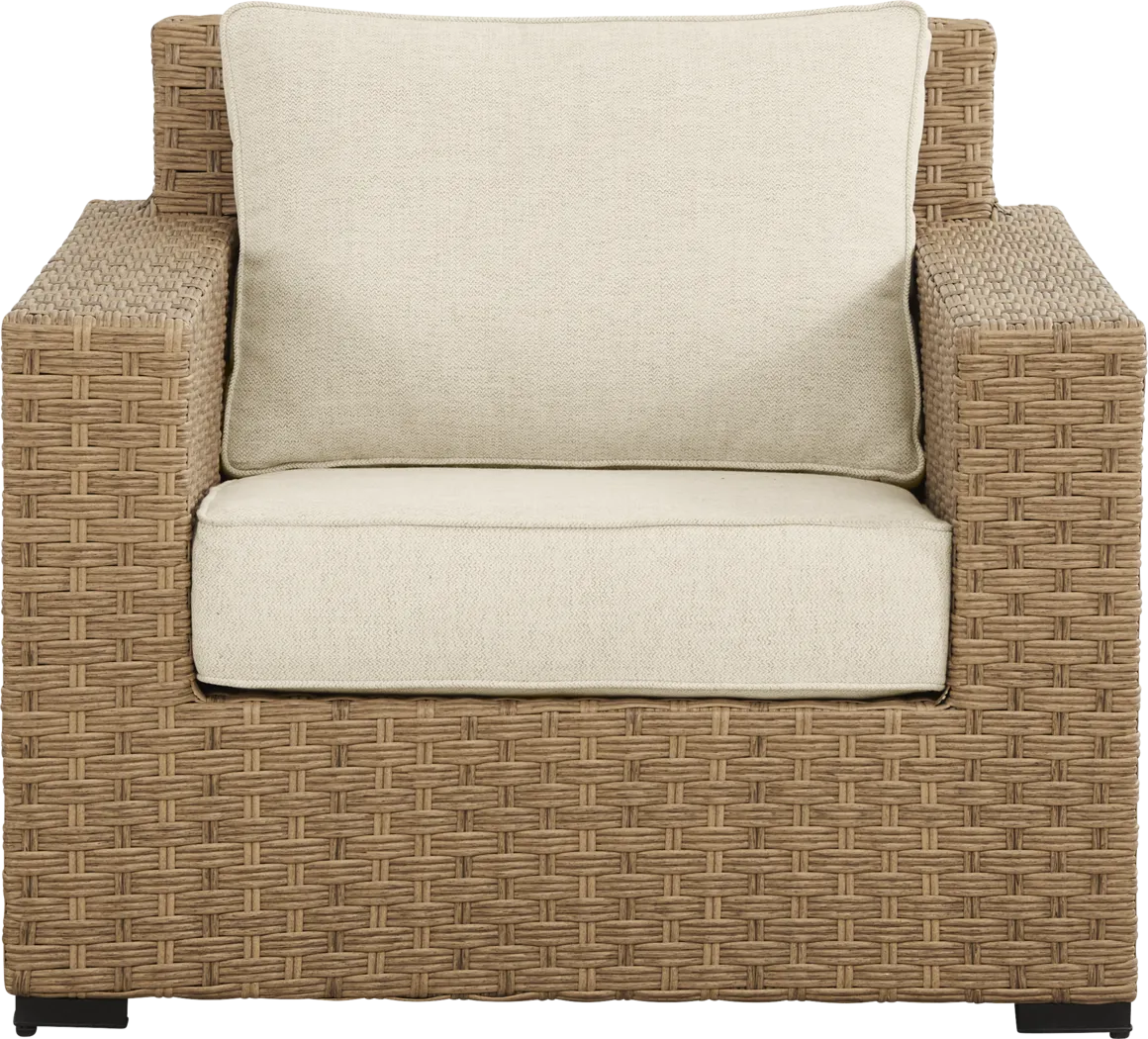 Rialto II Natural 4 Pc Outdoor Seating Set with Sand Cushions - Thumbnail - Image 5