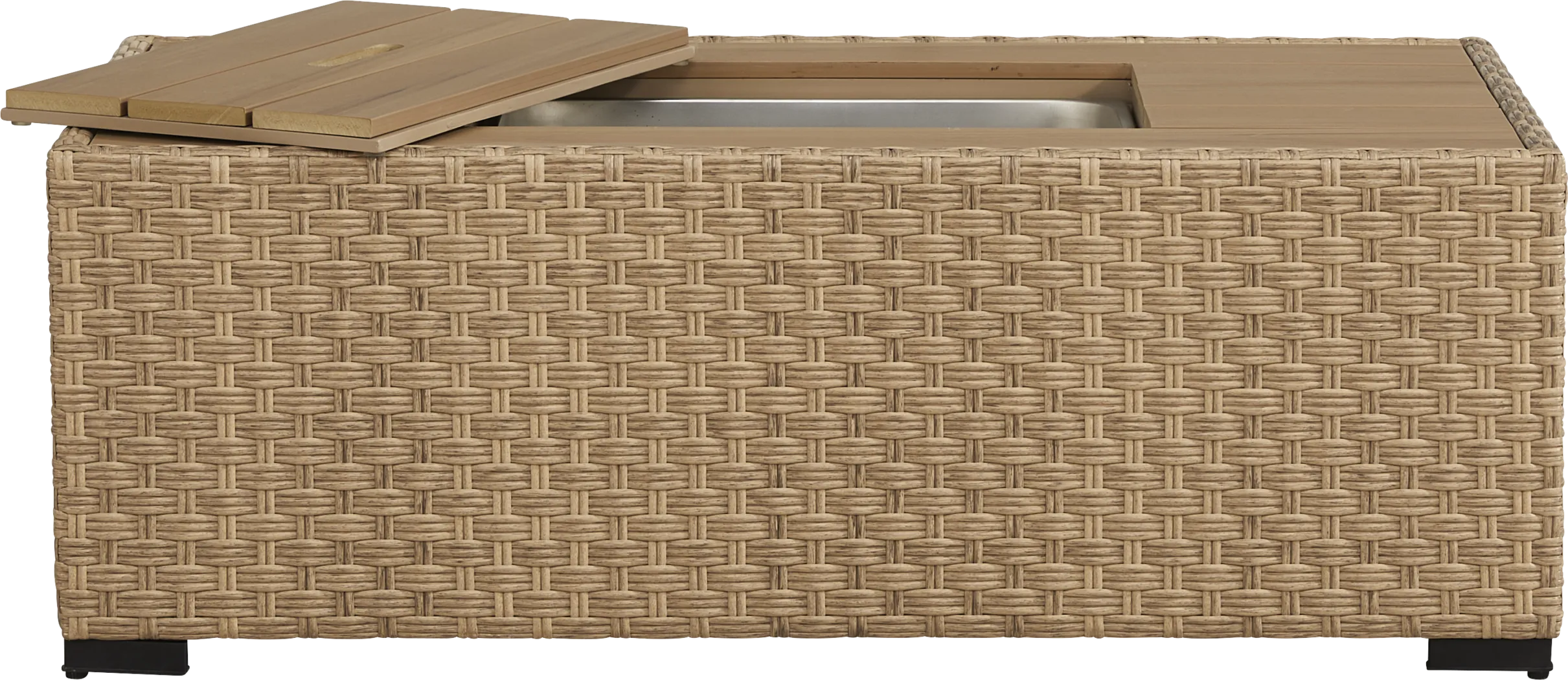 Rialto II Natural 4 Pc Outdoor Seating Set with Sky Cushions - Thumbnail - Image 9
