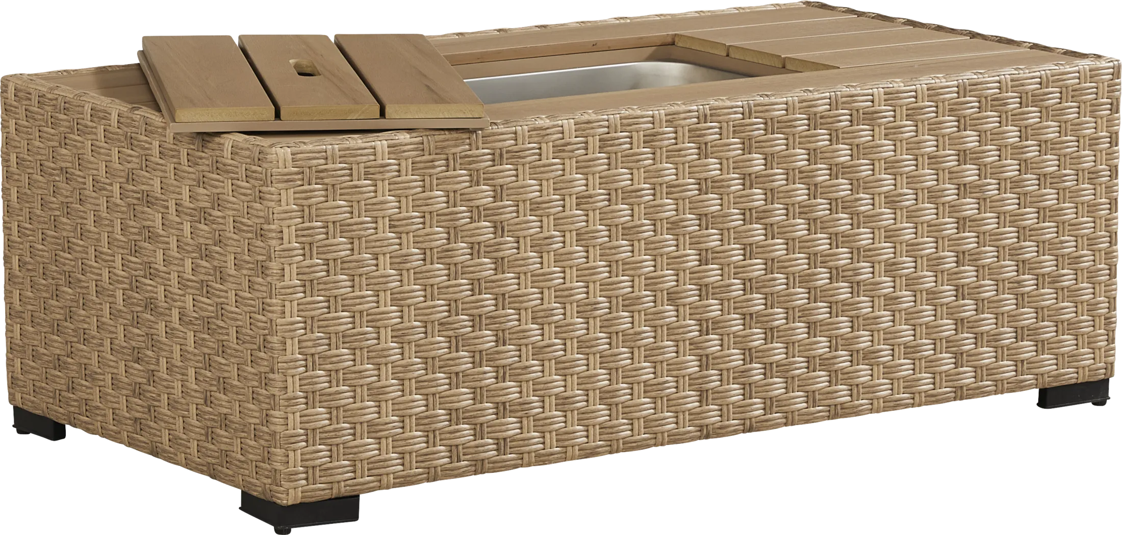 Rialto II Natural 4 Pc Outdoor Seating Set with Sky Cushions - Thumbnail - Image 10