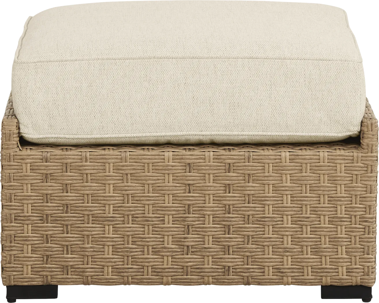 Rialto II Natural Outdoor Ottoman with Sand Cushion - Thumbnail - Image 2