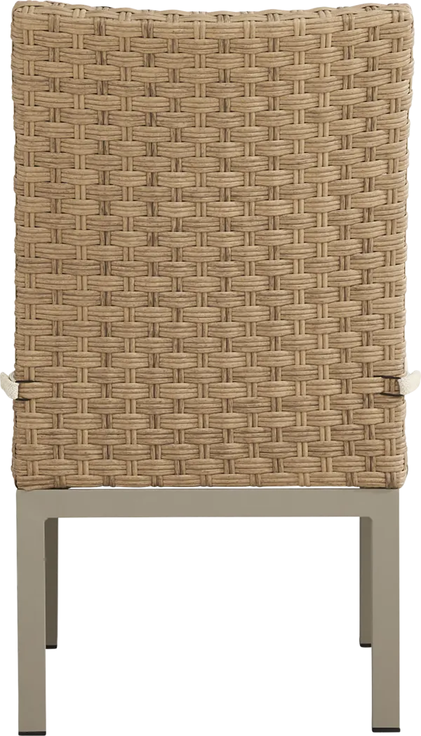 Rialto II Natural 5 Pc 40 in. Square Outdoor Dining Set with Sand Cushions - Thumbnail - Image 4