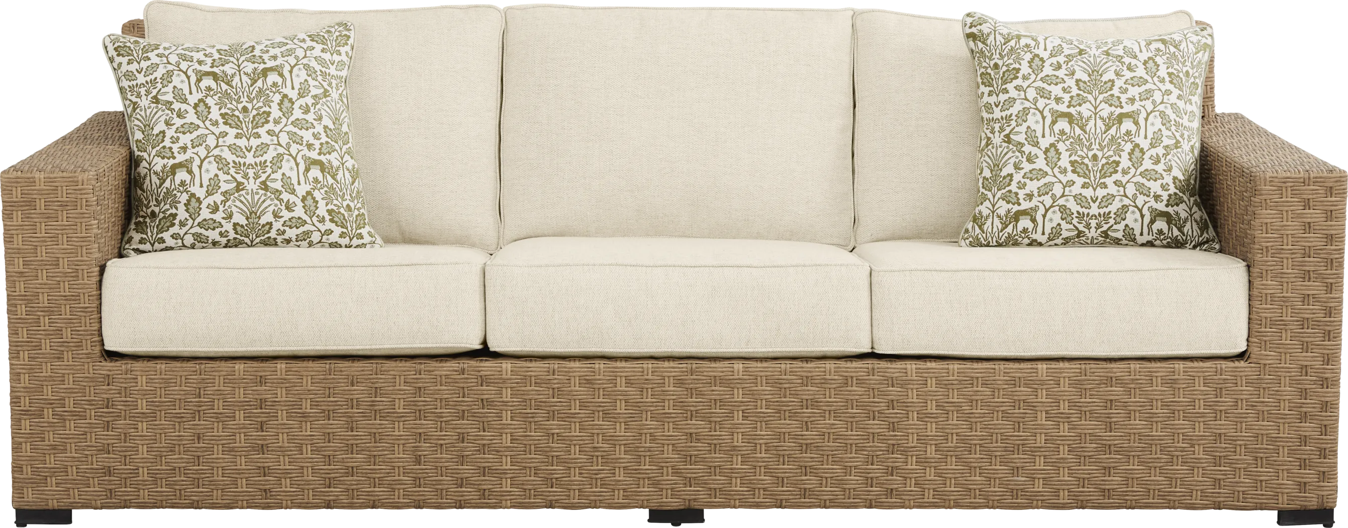 Rialto II Natural Outdoor Sofa with Sand Cushions - Thumbnail - Image 1
