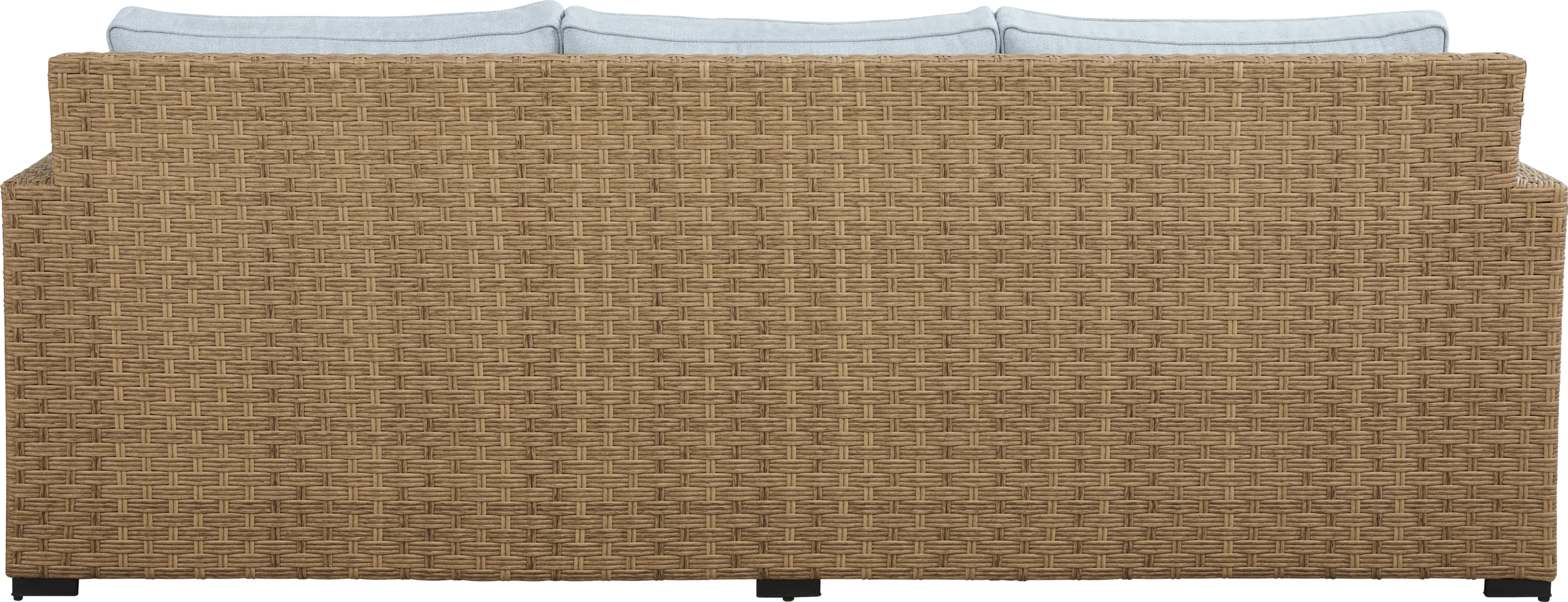 Rialto II Natural Outdoor Sofa with Sky Cushions - Thumbnail - Image 3