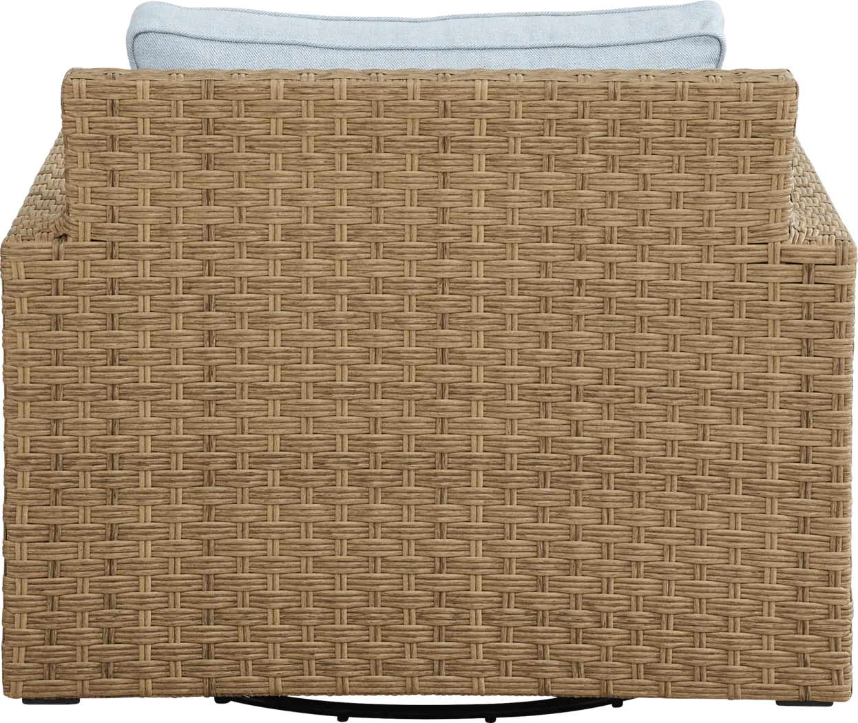 Rialto II Natural Outdoor Swivel Glider with Sky Cushions - Thumbnail - Image 3